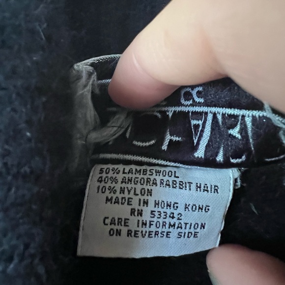 Vintage Angora Wool Brown and Black Abstract Turtleneck Sweater Richard & Co - Picture 4 of 4